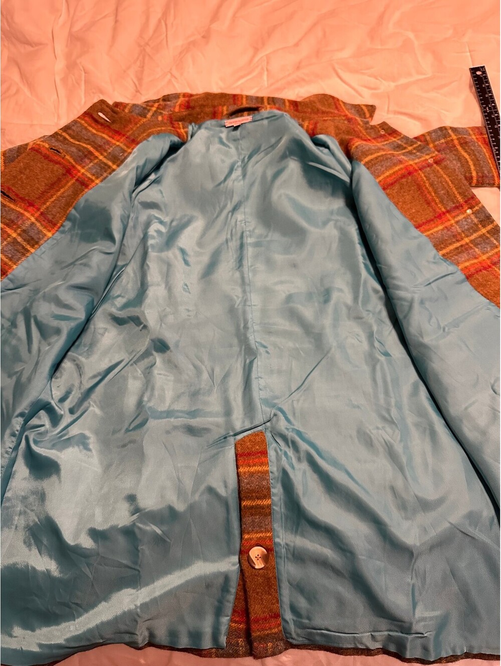 Frances Valentine Wool Plaid Andrews Plaid Barn Jacket Coat EUC Size Medium - Picture 2 of 8